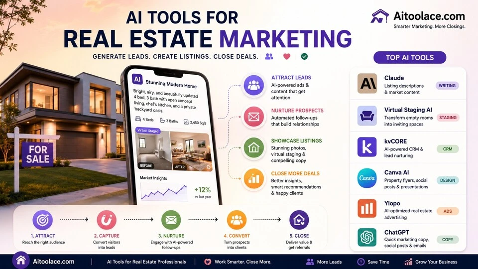 AI tools for real estate marketing to generate leads create listings and close deals in 2026